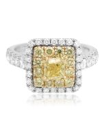 Square Double Halo Ring